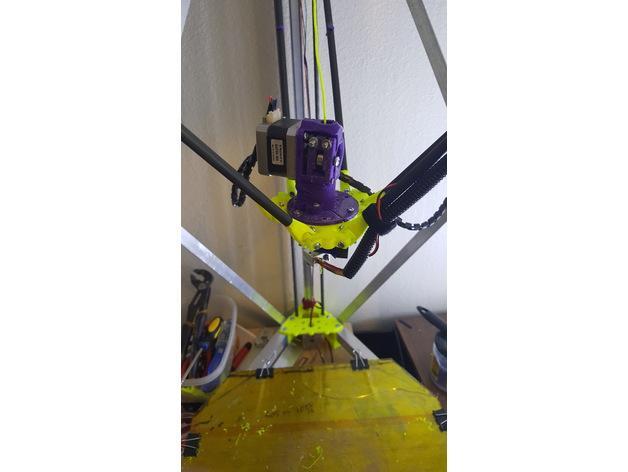 Modified Rostock or Delta Extruder on Platform