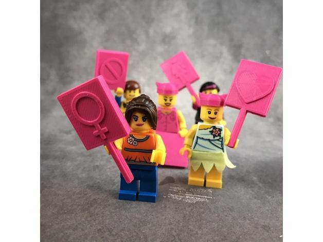 Minifig Women's March Signs