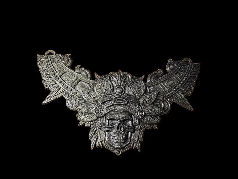 Aztec Warriro skull neckpiece jewelry 