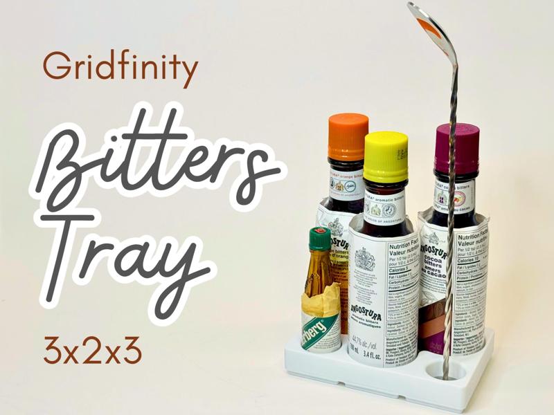Gridfinity tray for Agnostura cocktail bitters