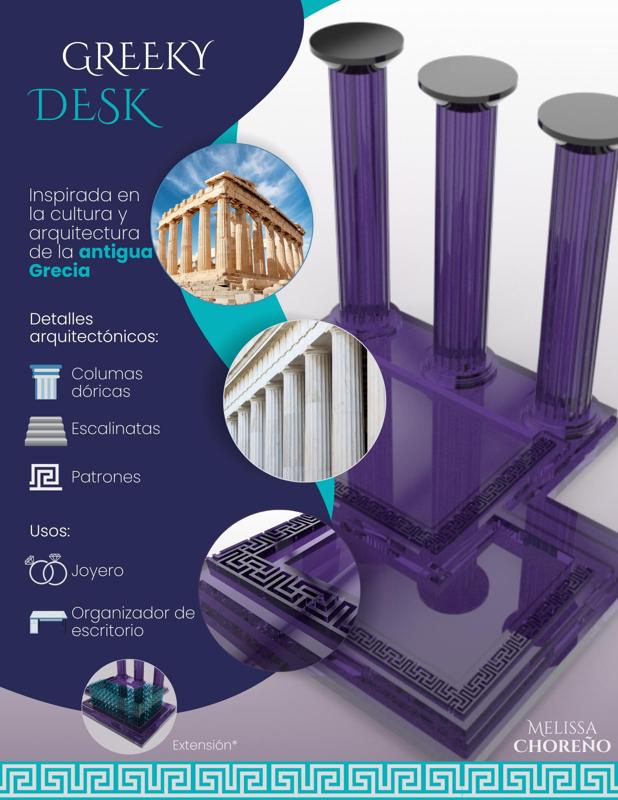 Greek desk organizer