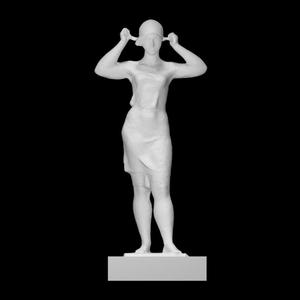 Girl tying her scarf