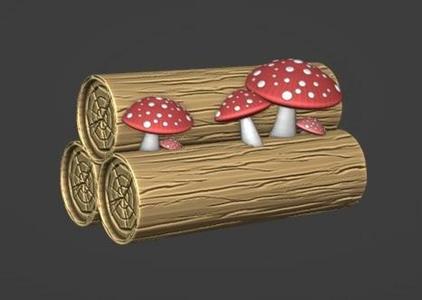 Woodlogs with mushrooms