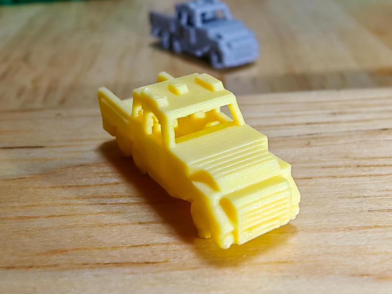 Heavy-duty Pickup Truck - Miniature -- 18mm long, 1 gram of material