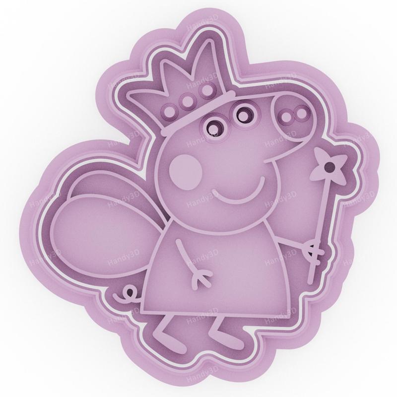 Peppa Pig Fairy Cookie Cutter & Stamp - 8 cm