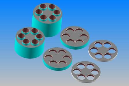 Speed loader for Remington 1858 revolver cylinder. 20 and 25 grains.