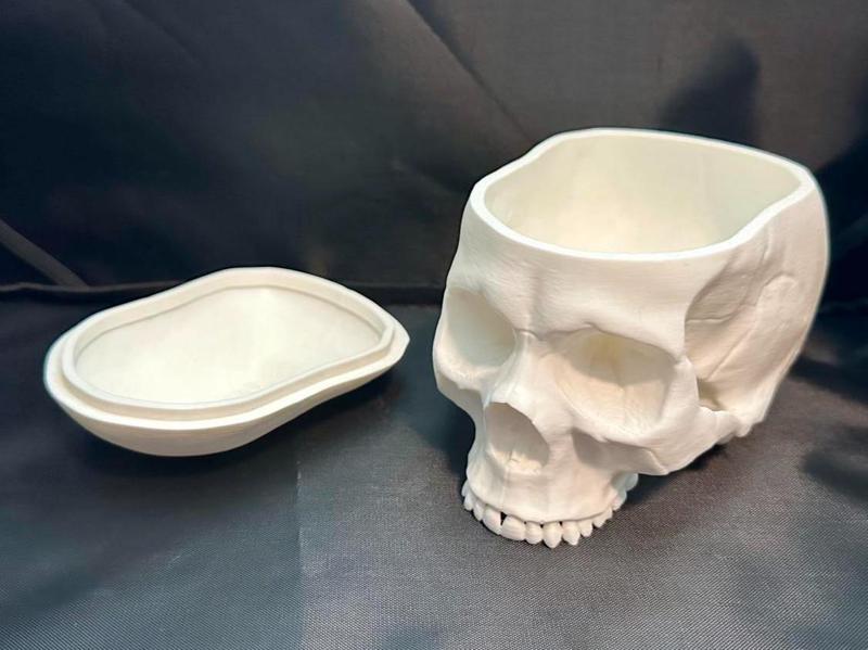 Gothic Human Skull Covered Trinket Bowl Container