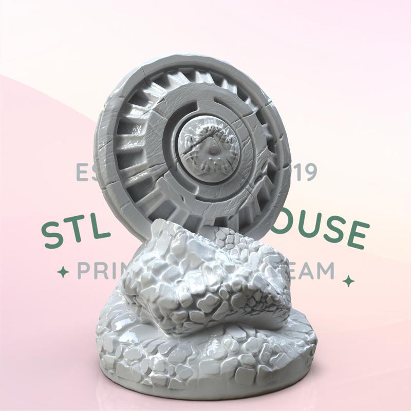 Greek Gods - accessory - shield in stone