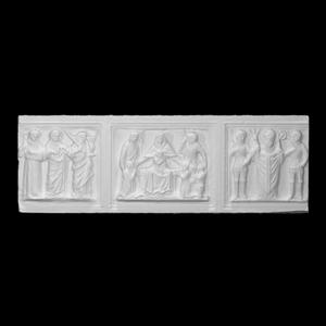 Madonna and child with devotees