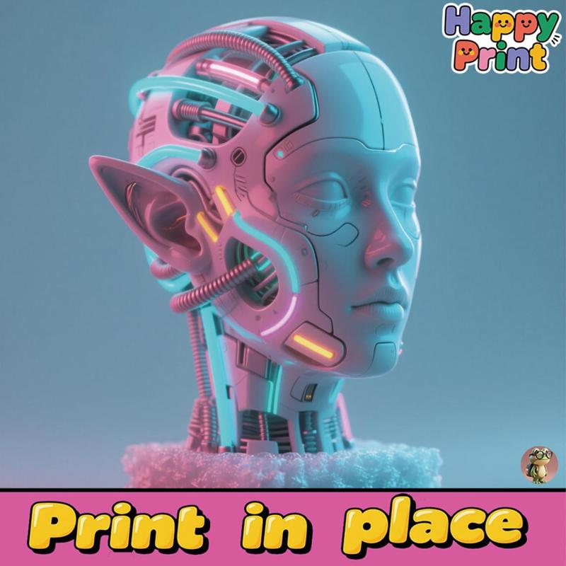 Sci-fi female head sculpture