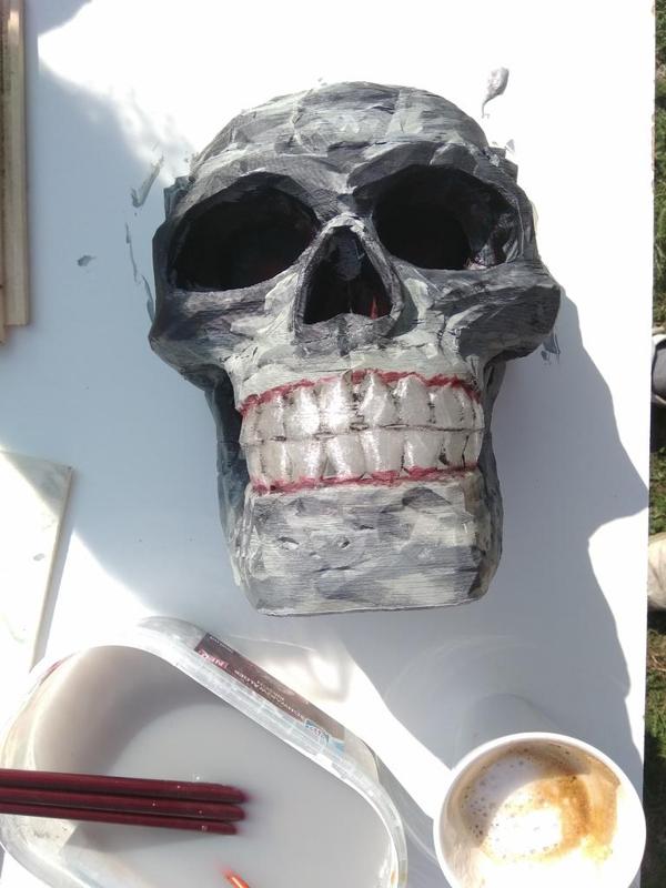 Halloween Animatronic Schädel mit Handy Augen Animation 