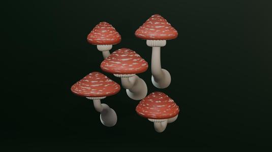 Cute Mushroom Wall Set of 5