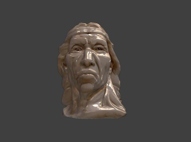 The Luminous Porcelain Bust of a Dignified Native American Elder Figure - 3D Print Model