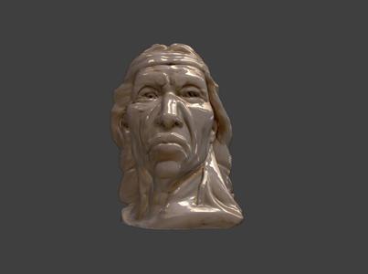 The Luminous Porcelain Bust of a Dignified Native American Elder Figure - 3D Print Model