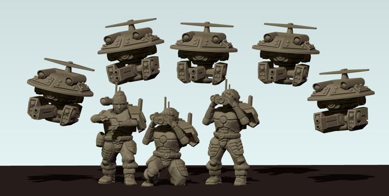 Space communist human auxiliary Marksmen and Sniper Drones