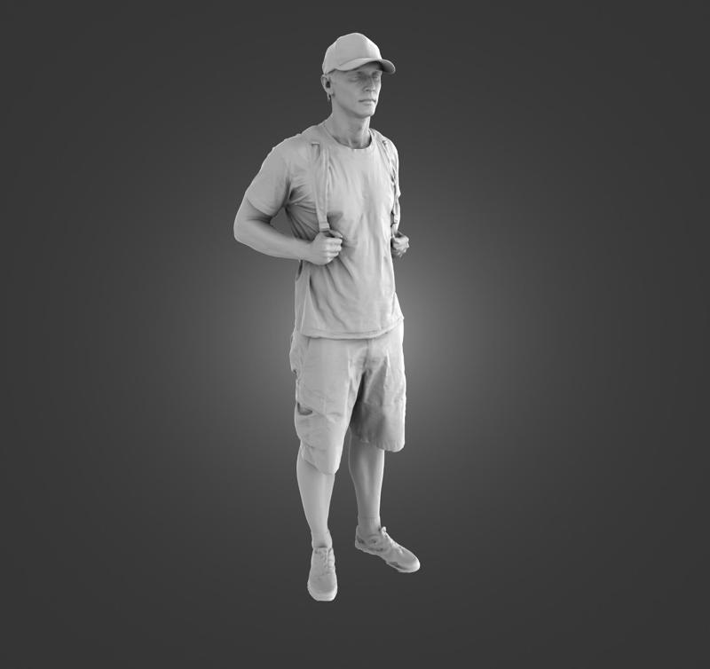 Male passenger with backpack