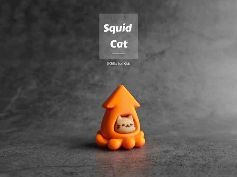 Squid Cat Baby Children's Toy Ornament Figurine