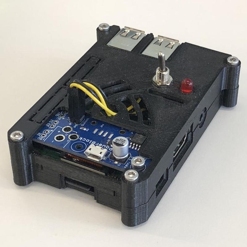 Raspberry Pi 3 (B/B+), Pi 2 B, and Pi 1 B+ case with PowerBlock support
