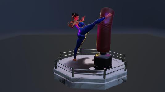 Chun-Li kick - athletic Barbie