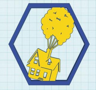 Up House Silhouette Hex Coaster