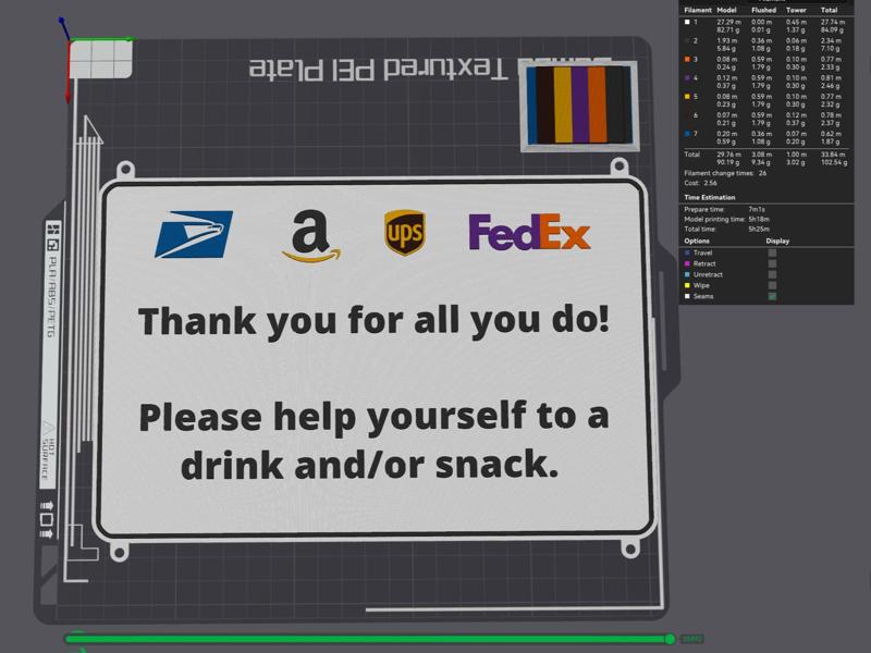 Delivery Driver "Thank you" Sign - Fixed