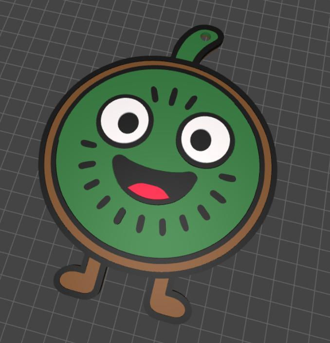colorful kiwi fruit keychain without ams