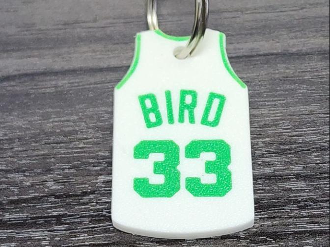 Larry Bird 33 Boston Celtics NBA Jersey Keychain