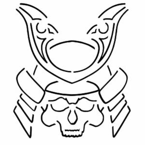 Samurai skull stencil