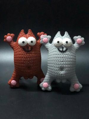 cute cat standing knitted crochet