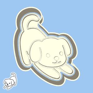 Animals cookie cutters - cute dog (stretching) (style 18)