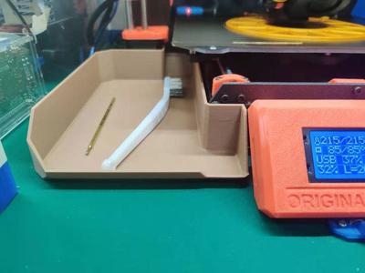 Prusa Mk3 Dust Tray, Toolbox, Filament Oozing Collector