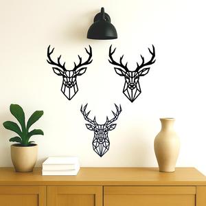 Set of 3 deer-shaped wall decorations