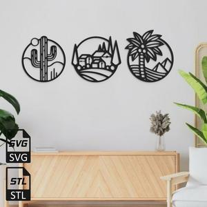 Lands 2D Wall Art STL SVG