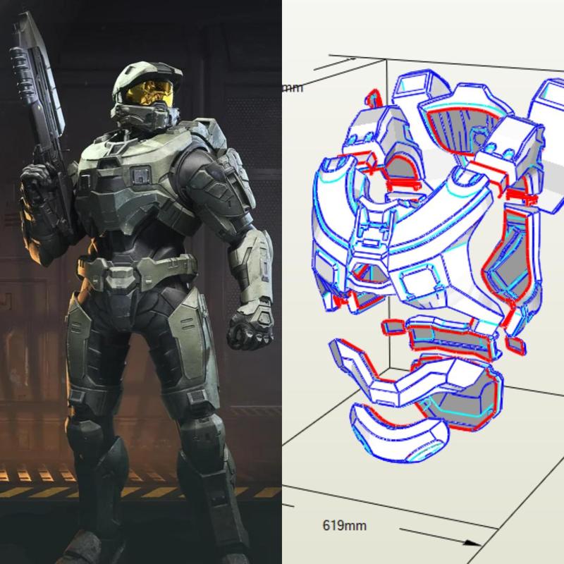 Halo 4 Armor Cosplay Foam Template | Mjolnir Spartan Armor PDO File | EVA Foam Pepakura Pattern | Digital Download