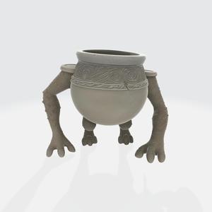 Walking Cauldron Fantasy Planter – Enchanted Pot with Creature Legs