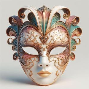1572 Venetian Carnival Mask Color 3D Model, magic, dragon, serpent, mask, gnome, gorgon, venetian carnival, wild, fox, monster, cat, fair, witch, werewolf, horror, beast, snake, troll, skeleton dance