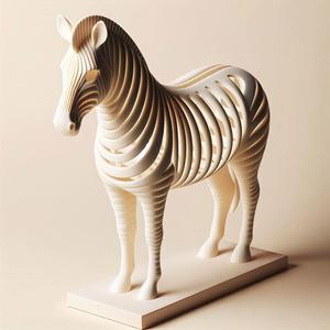 447 Hollow Zebra with Cutout Stripes - Full-Body 3D Model, creature, dinosaur, sculpture, monkey, witch, serpent, fantasy, art, wooden, dragon, dnd, cat, monster hunter, dog, totem, totemic