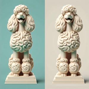 502 Laughing Poodle Totem - Full-Body 3D Model, creature, magic, collectible, witch, dinosaur, wooden, knight, viking, dragon, dnd, cat, monster hunter, dog, monster, totem, totemic