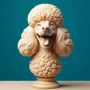 504 Laughing Poodle Totem - Full-Body 3D Model, creature, magic, collectible, witch, dinosaur, wooden, knight, viking, dragon, dnd, cat, monster hunter, dog, monster, totem, totemic