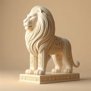 440 Totemic Lion - Full-Body 3D Model, sculpture, monkey, witch, serpent, fantasy, art, wooden, dragon, dnd, cat, monster hunter, dog, totem, totemic