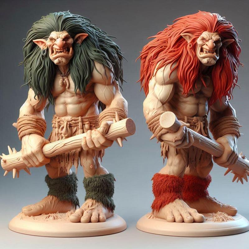 661 Malicious Ivory Troll with Club, fantasy, wood, base, sword, warrior, wild, dnd, cat, monster, dog, godzilla, fair, totem, witch, werewolf, poodle, bear, anteater, crocodile