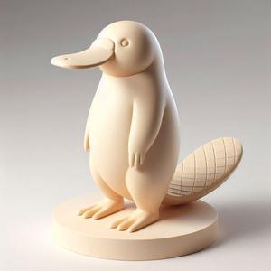 561 Minimalist Platypus Full Body 3D Model, predator, triceratops, t-rex, animal, statue, sculpture, collectible, creature, magic, poodle, bear, dragon, dnd, cat, monster hunter, dog