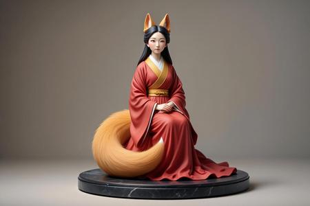 1799 COLORFUL Fox Spirit Woman in Pu Song Ling Style, magic, dragon, fantasy, wood, gnome, gorgon, warrior, wild, fox, monster, cat, dog, fair, witch, werewolf, horror, beast, gothic, troll