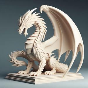 224 Menacing Fairytale Dragon in Ivory, magic, dragon, serpent, mask, gnome, gorgon, venetian carnival, wild, fox, monster, cat, fair, witch, werewolf, horror, beast, snake, troll, skeleton dance