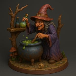 WICKED WITCH BREWING CAULDRON DIORAMA