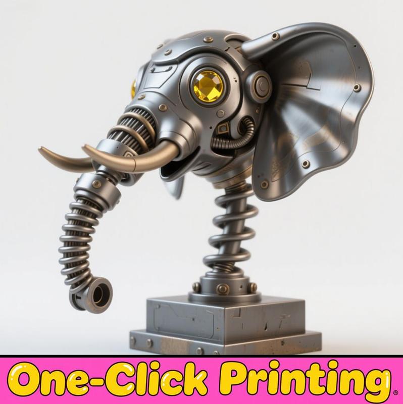 Mechanical Elephant Head Sculpture