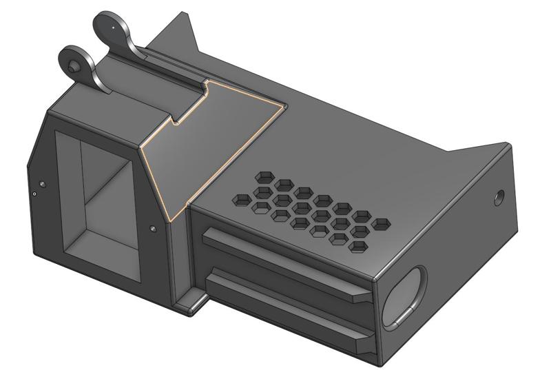 Ender 3 Pro low-profile rear mount for Meanwell PSU w/cable chain attachement
