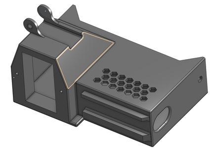 Ender 3 Pro low-profile rear mount for Meanwell PSU w/cable chain attachement
