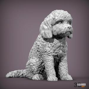 CockerPoo sitting 3D printed model