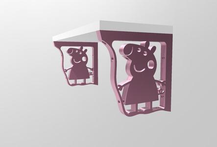 shelf bracket PEPPA PIG children's room wood